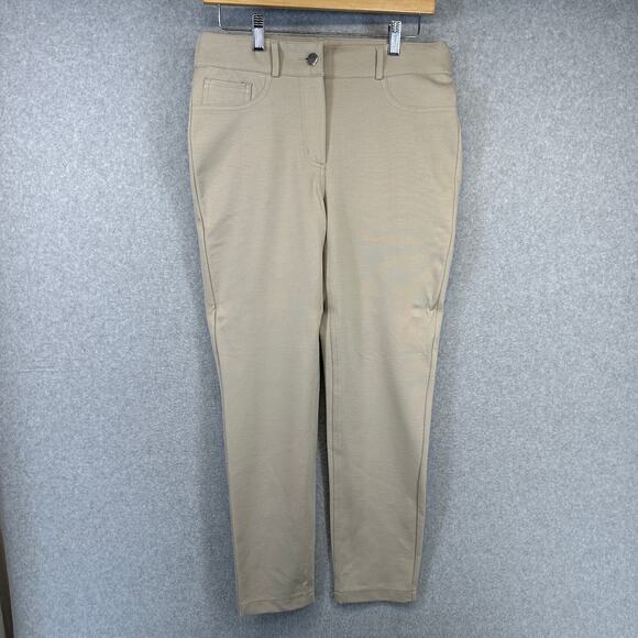 Kate & Mallory Pants Womens Size Small Beige Rayon Blend Ankle Stretch Comfort - Picture 1 of 11